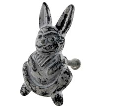 Antique White Rabbit Iron Dresser Knob